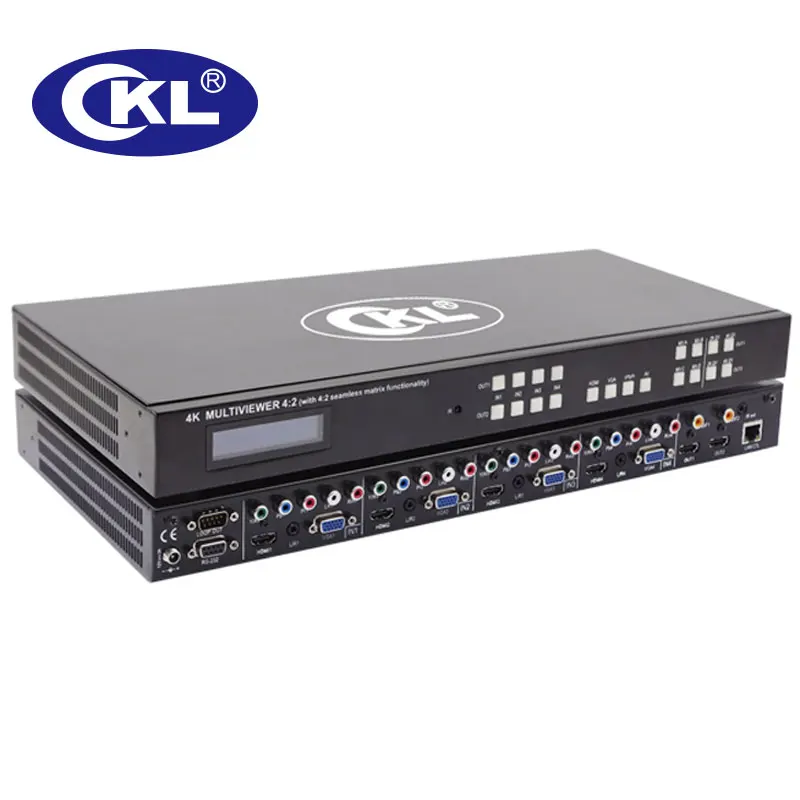 CKL MV4H2 высококачественный 4x2 бесшовный HDMI VGA YPbPr AV Matrix Switch Spliter Combo 1U Rack|switch vga|vga hdmi