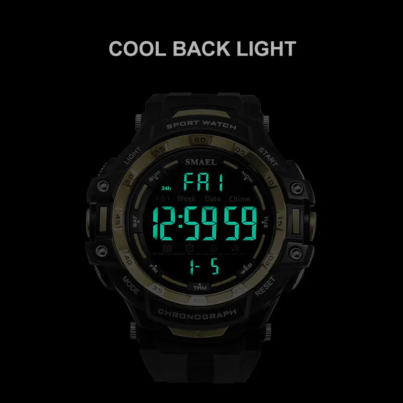 Мужские часы с цифровым светодиодным светом SMAEL Watch S Shock Montre мужские военные Топ
