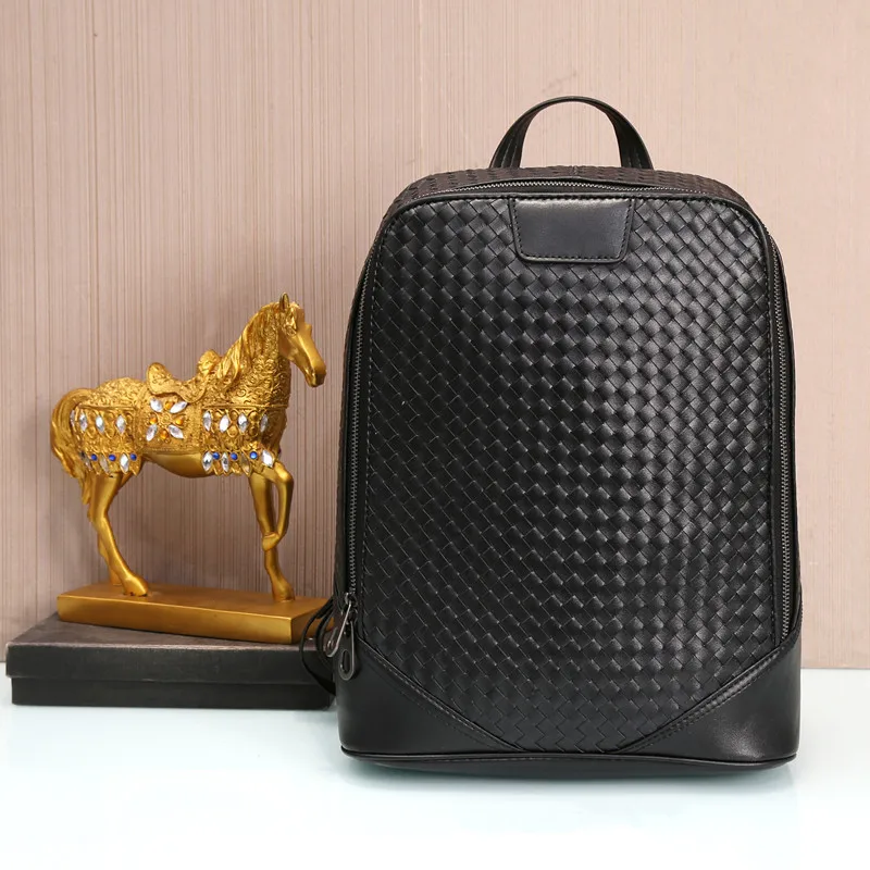 W30H36D15CM Kaisiludi новая кожаная мужская сумка, двойная сумка на плечо, модный рюкзак для студентов из воловьей кожи с оплеткой, сумка для ноутбука, сумка для компьютера - Цвет: W30H36D15CM