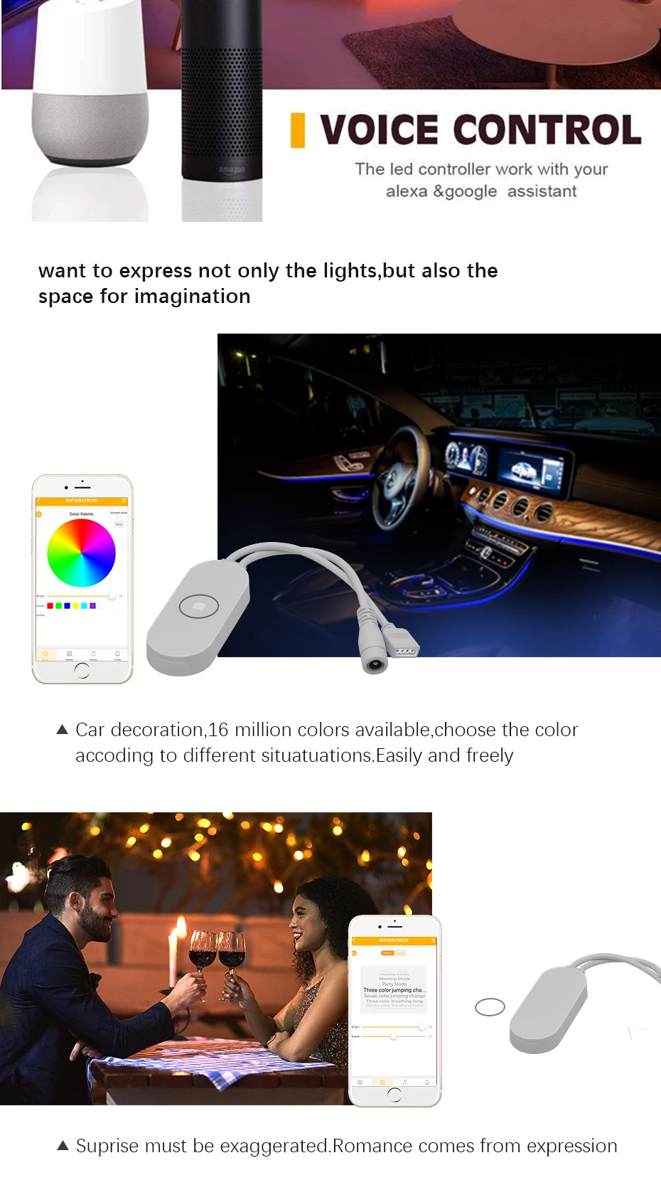 DC12V 5050 SMD RGB WI-FI Светодиодные ленты 5 м Smart ленточный светильник Magic Home приложение Google дома Alexa Беспроводной Управление ТВ свет