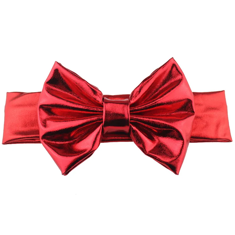14 Baby Girls Headband Fashion Glitter Leather Bow Knot Head Bandage Kids Toddlers Head Wrap Hair Band Infant Clothes Accessories - Цвет: 14