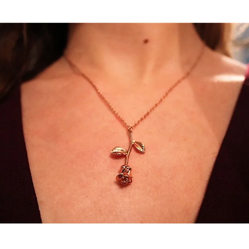 Женское ожерелье с подвеской в виде цветка розы|Ожерелья подвеской| |