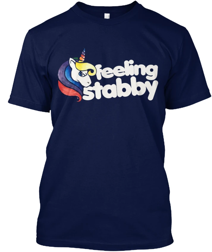 Feeling Stabby Unicorn популярная футболка без тегов футболки топы|Мужские футболки| |