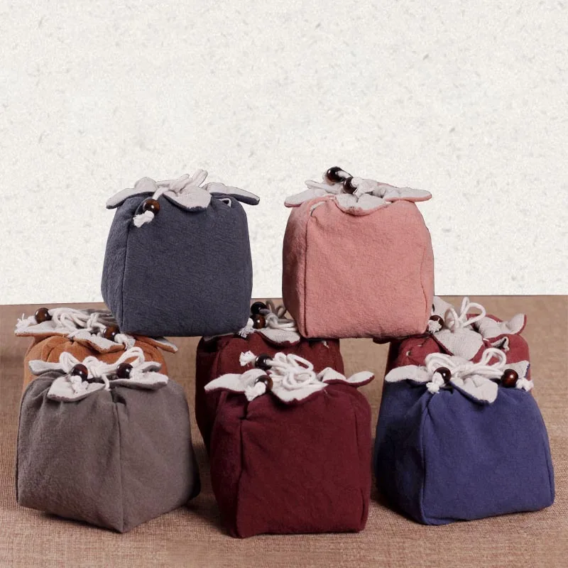 Японский льняной портативный дорожный стакан для хранения чая Cozies чайный набор чайная посуда пакет для еды гайка заварочный чайник; чай чашка игрушки тканевая сумка