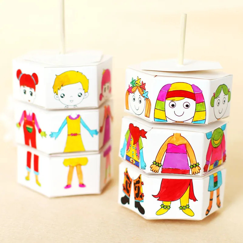 Happyxuan 3 комплекта DIY вращать платье-вверх воды раскраска игрушки Живопись Дети