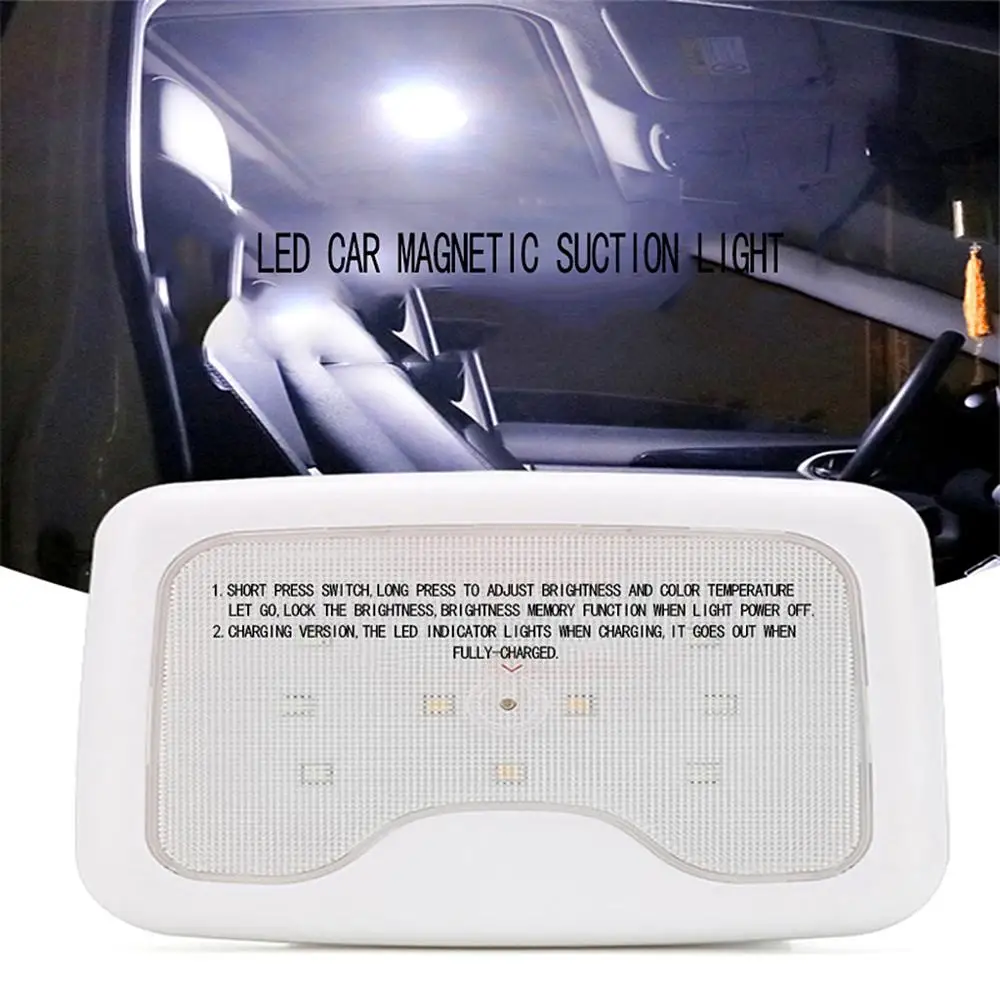 

USB Rechargeable Auto LED Reading Light Car Ceiling Magnetic Night Lamp Trunk Rear Row Portable Book Illumiantion Decor