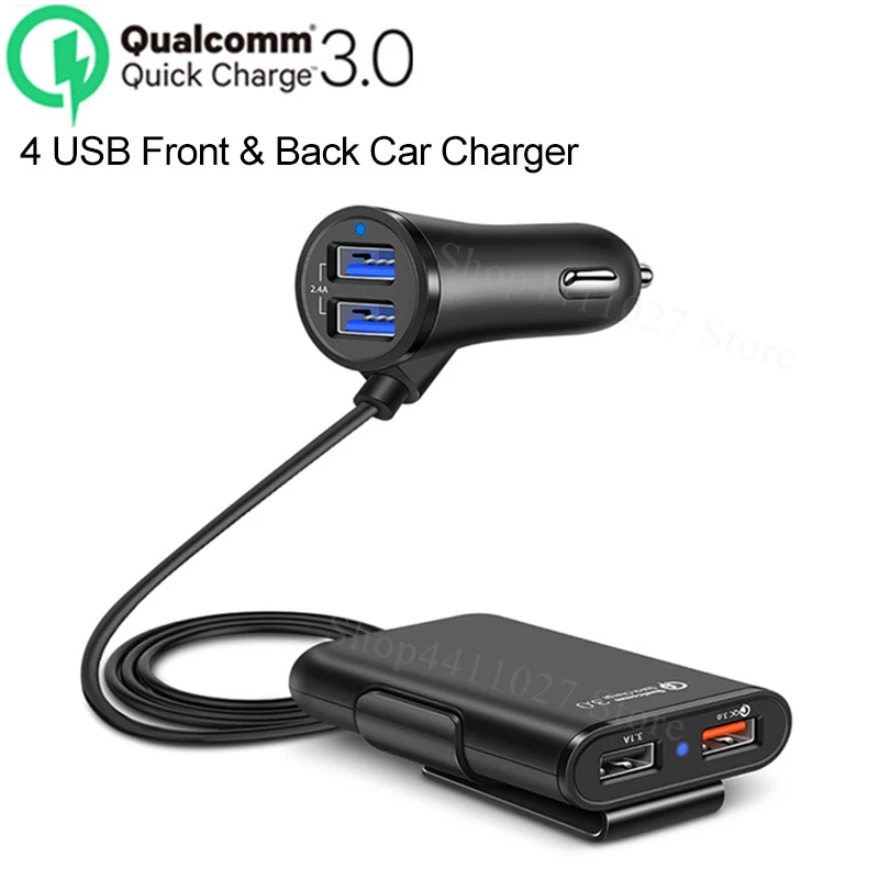 Быстрое Автомобильное зарядное устройство с 4 USB портами QC 3 0 аксессуары наклейки
