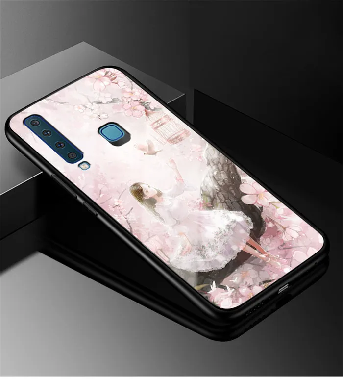 38 A 6,3 A9S для samsung A9 чехол стеклянный жесткий чехол для телефона чехол для samsung Galaxy A9 чехол A 9 9A мягкий силиконовый бампер - Цвет: 38