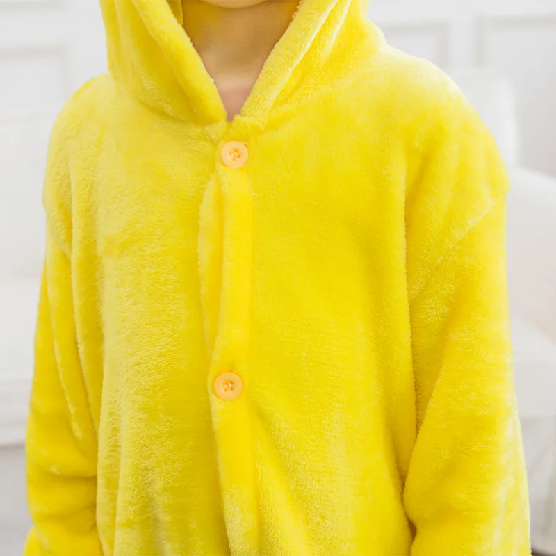 Pijama infantil Onesie/Детская Пижама с капюшоном и рисунком животных; желтый Пикачу; Детская Пижама унисекс для мальчиков и девочек