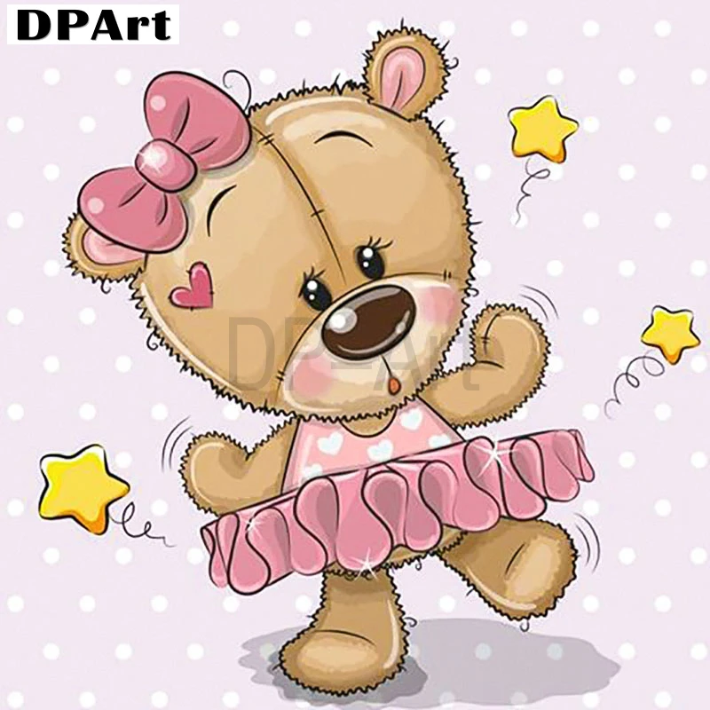 21 Daimond Painting 5D Full Square/Round drill Cartoon Lovely Toy Bear Diamond Rhinestone Crystal Cross Stitch Mosaic Decor M110 - Цвет: 21