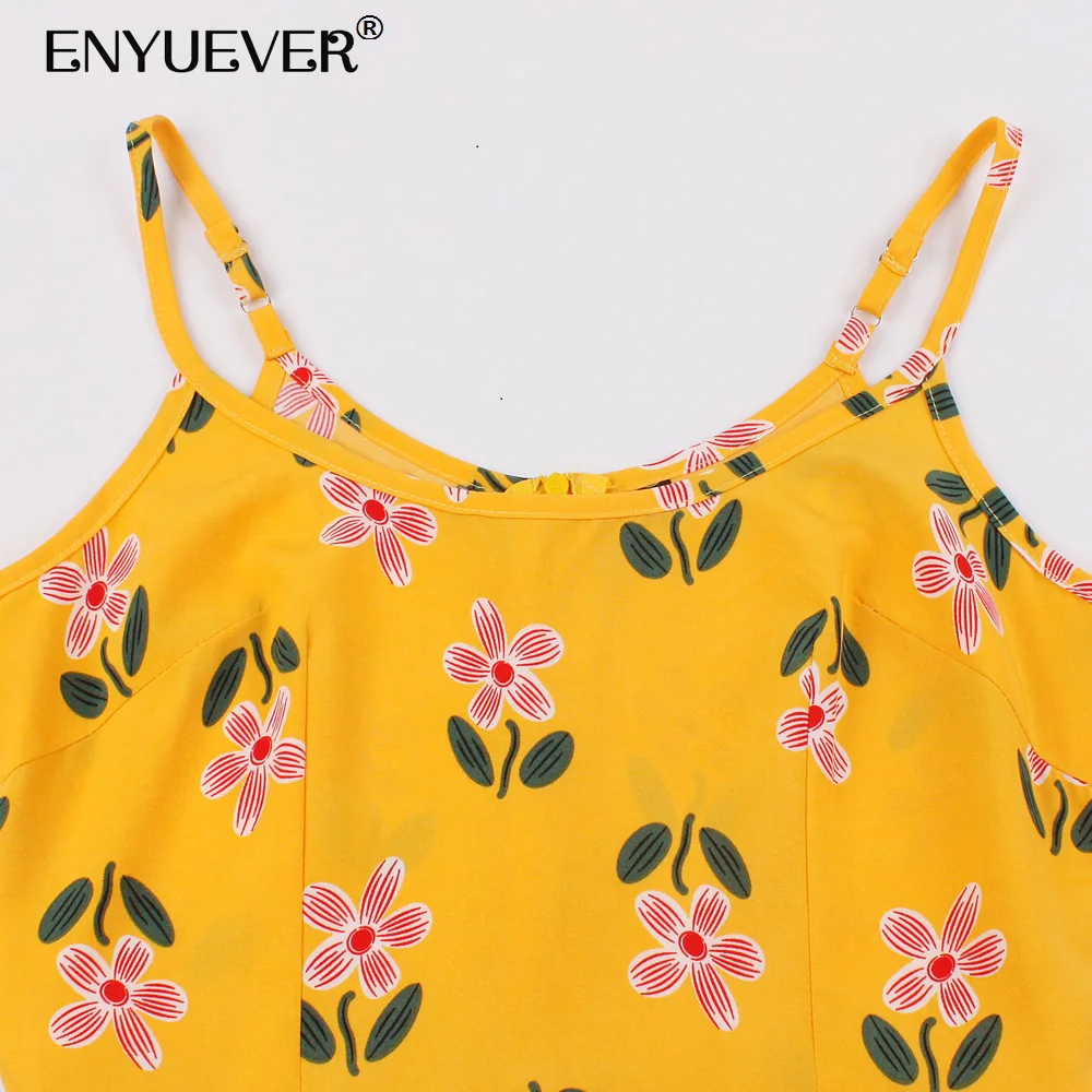 Женское винтажное платье на тонких бретельках Enyuever Повседневный Сарафан с