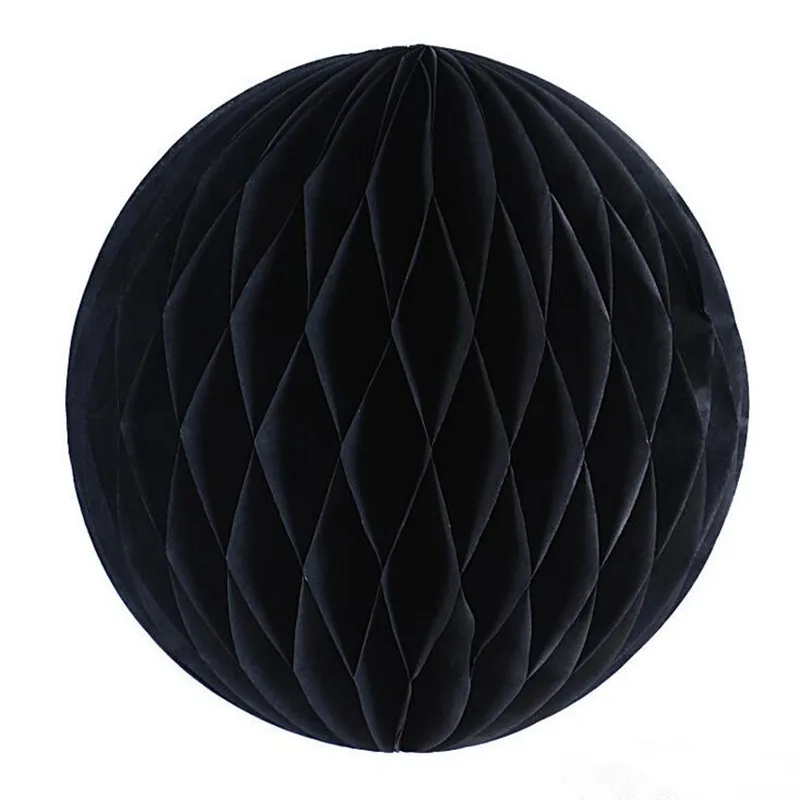Декоративный черный серый цветочный бумажный фонарик в виде сотовых шариков