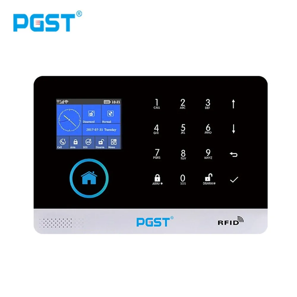 PGST PG-103 беспроводная домашняя охранная ЖК-сенсорная клавиатура SIM GSM GPRS сенсорная аварийная система Комплект приложение дистанционное управление RFID карта