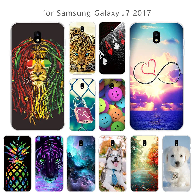 Для Samsung J7 2017 Galaxy J730F силиконовые чехлы для телефонов полная защита корпуса мягкий