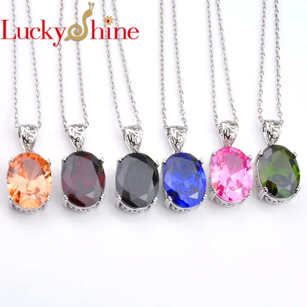 Подвески Luckyshine модные ювелирные украшения овальные розовые и белые подвески из