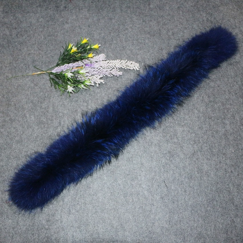 NGSG 100% натуральный мех енота капюшон отделка воротник Королевский синий шапка