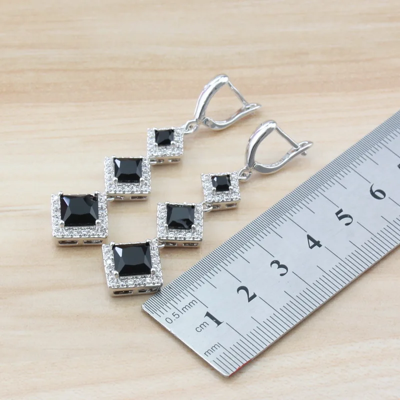 Новые Ювелирные наборы в западном стиле панк черный циркон серебряный цвет