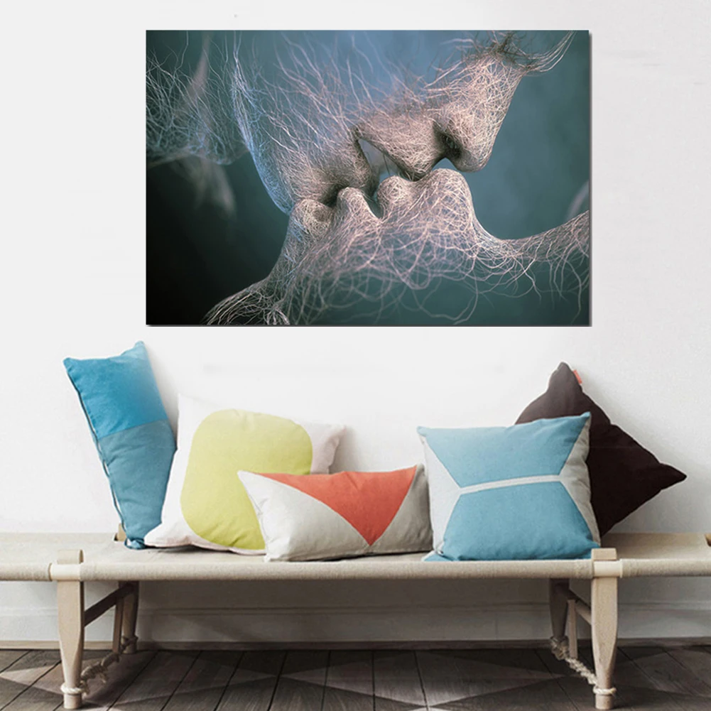 Безрамное романтический поцелуй любовник декоративная пейзажная живопись холст