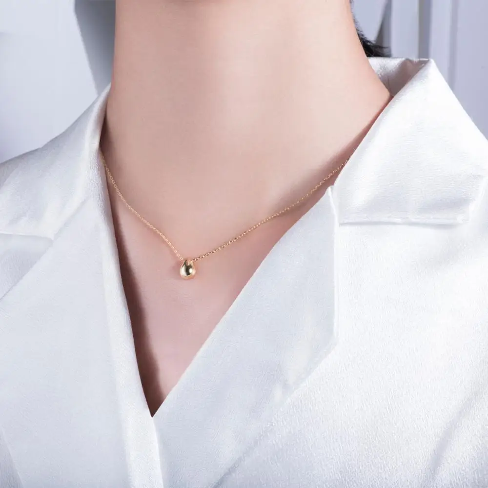 Minimalist Tiny Teardrop Pendant Necklace 925 Sterling Silver Delicate Water Drop for Woman Trendy Fashion Jewelry Gift | Украшения и