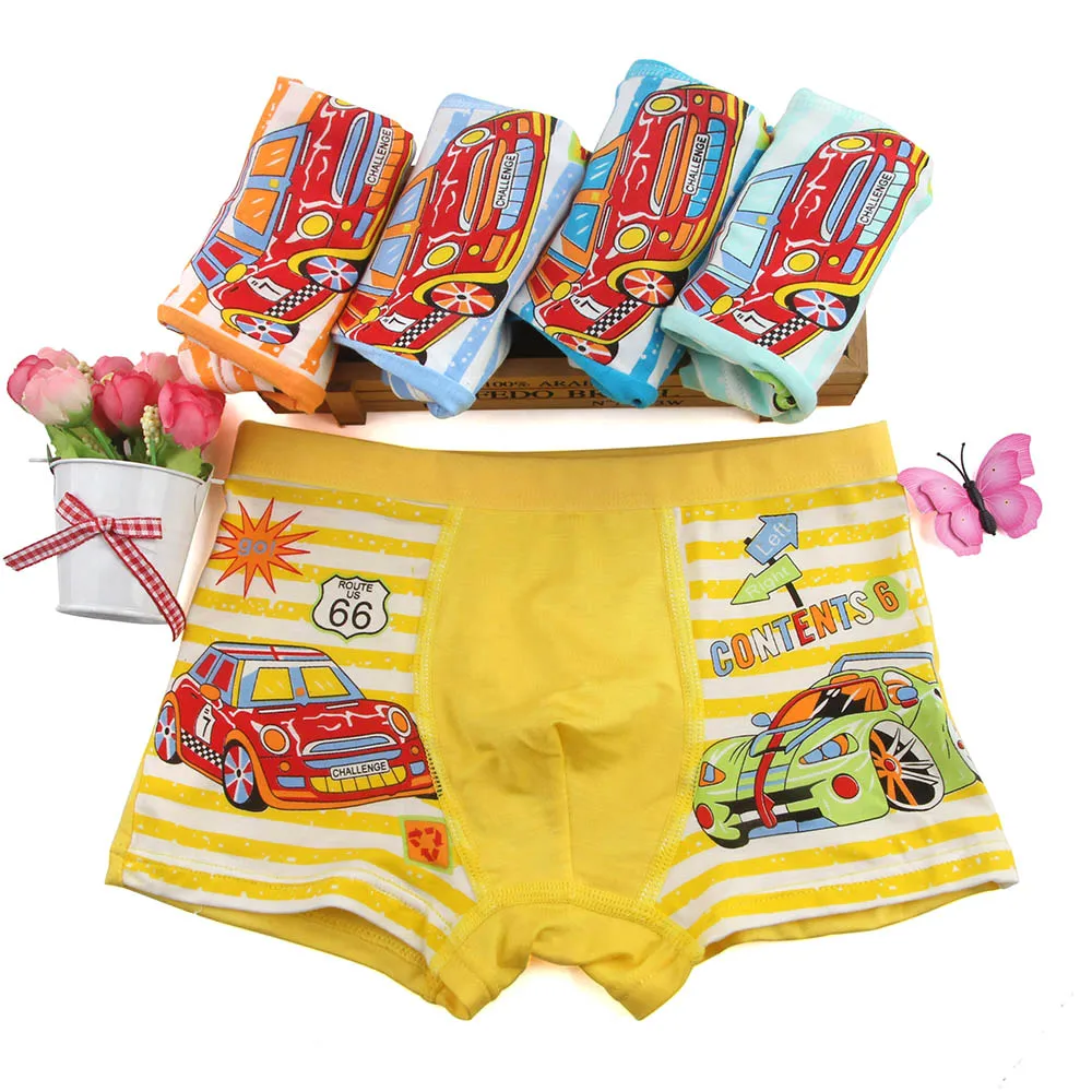 Трусы боксеры для мальчиков 5 шт./лот хлопковые дышащие однотонные нижнее белье