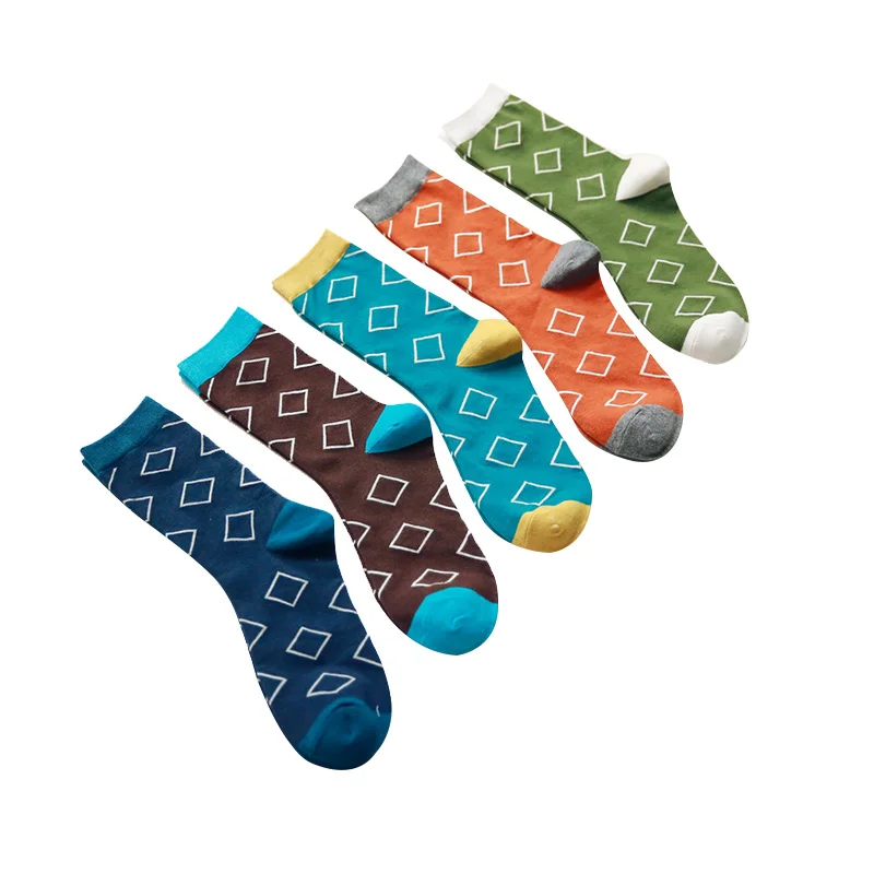 5 пар/партия Цвет ful моды Для Мужчин's Носки для девочек хлопок мужчин короткие