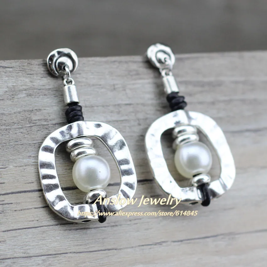 Женские и мужские серьги ручной работы Anslow модные геометрические в стиле панк