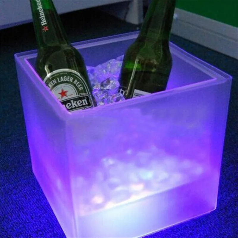 Mrosaa светодиодный ведро льда двойной RGB цвет слой квадратный шампанское напитки пиво ведро льда Бар KTV инструмент