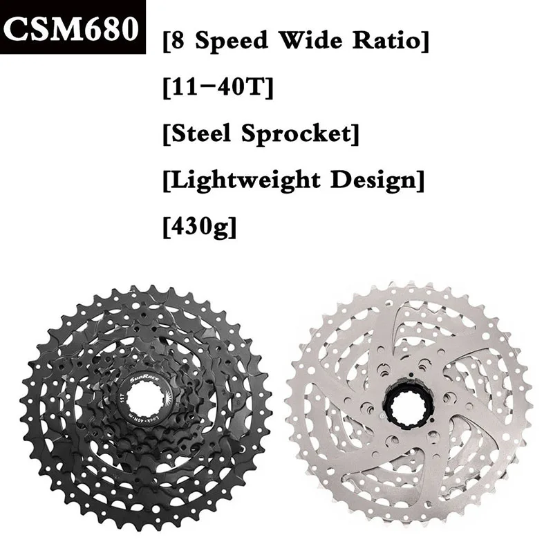 Sunracing CSM680 8-speed 11-40T горный велосипед широкое соотношение MTB кассеты Freewheel Fit Shimano