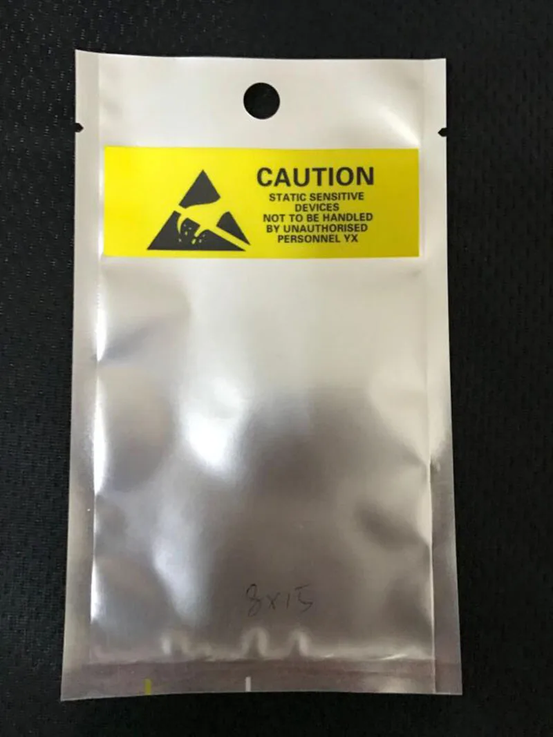

Open Top ESD 8*15cm Plastic Electronic Components Antistatic Anti-Static Packing Bag for iphone Samsung battery flex cable
