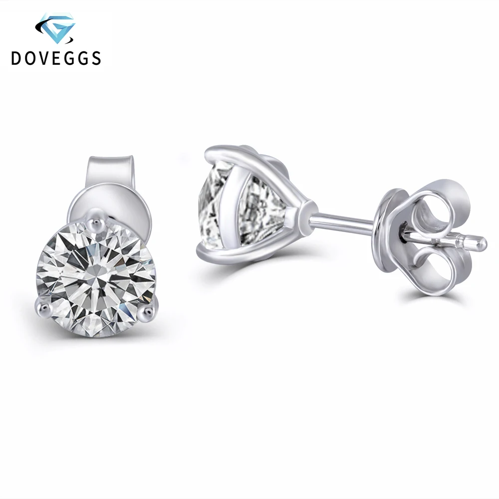 DovEggs Стерлинговое Серебро 925 пробы 1.6CTW 6 мм H цвет камень Муассанит Серьги гвоздики для женщин юбилей Push Back