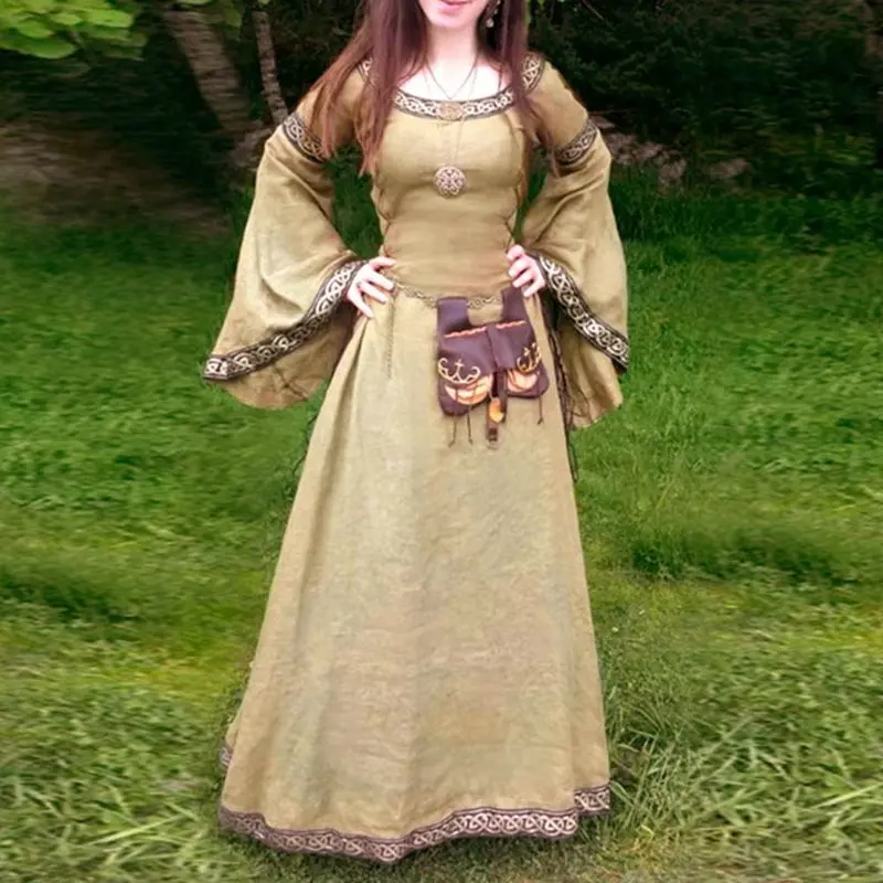 Женское винтажное Макси-платье Элегантное повседневное платье большого размера