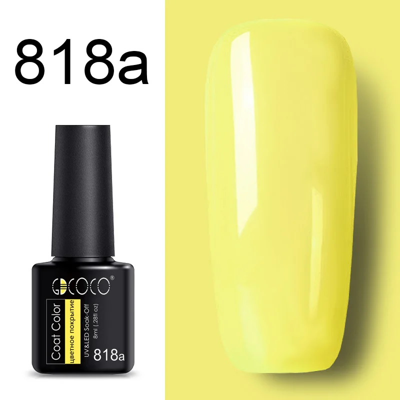 818a 86102 GDCOCO Новое поступление лучший лак гель года Soak Off светодио дный LED гель лаки для ногтей база пальто не протирать Топ Цвет гель лак Ногтей гель - Цвет: 818a