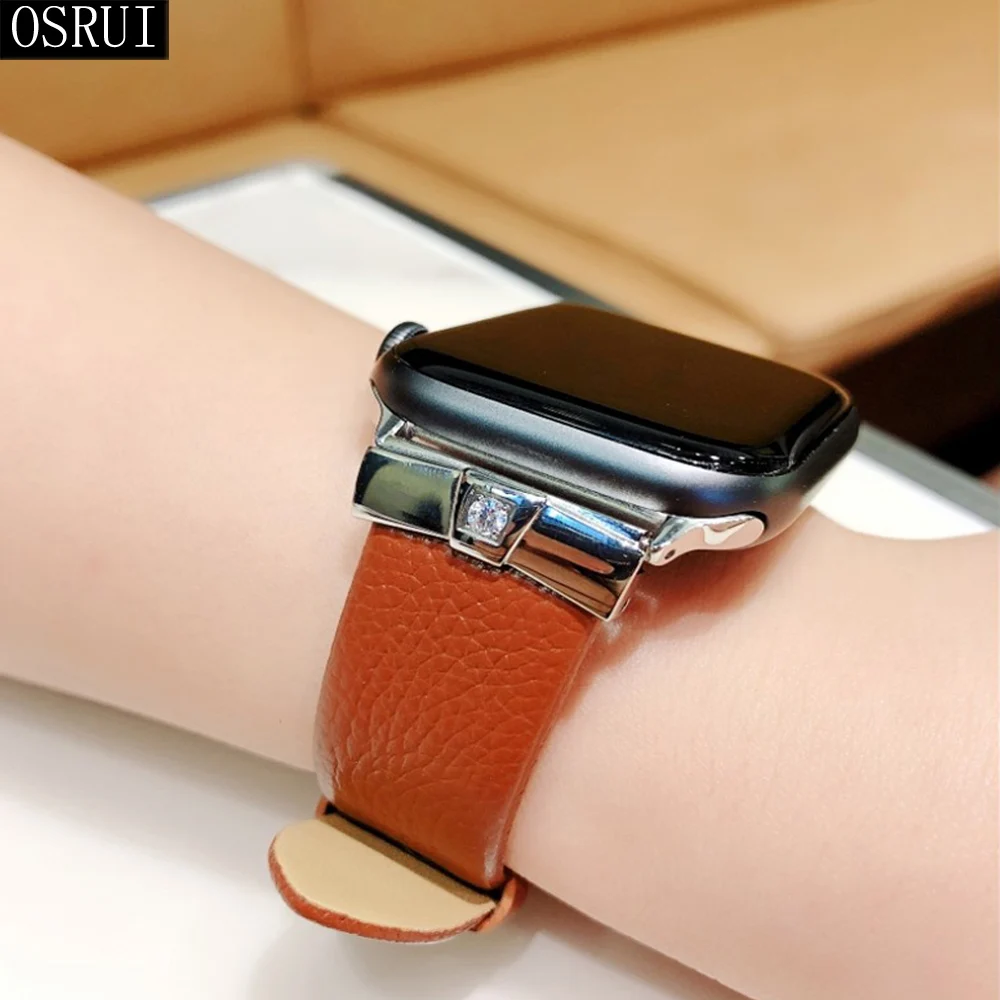 Ремешок для apple watch band 42 мм 38 correa 44 40 iwatch 3 2 кожаный браслет с алмазами Женские