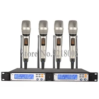 pro uhf wireless microphone system 4 hand held mic set audio for family party church karaoke night dj party public event