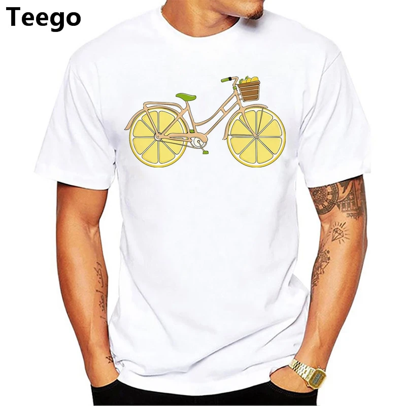 Healthy Ride Tt рубашка для мужчин забавные Hipster лимон Велосипедный спорт Принт