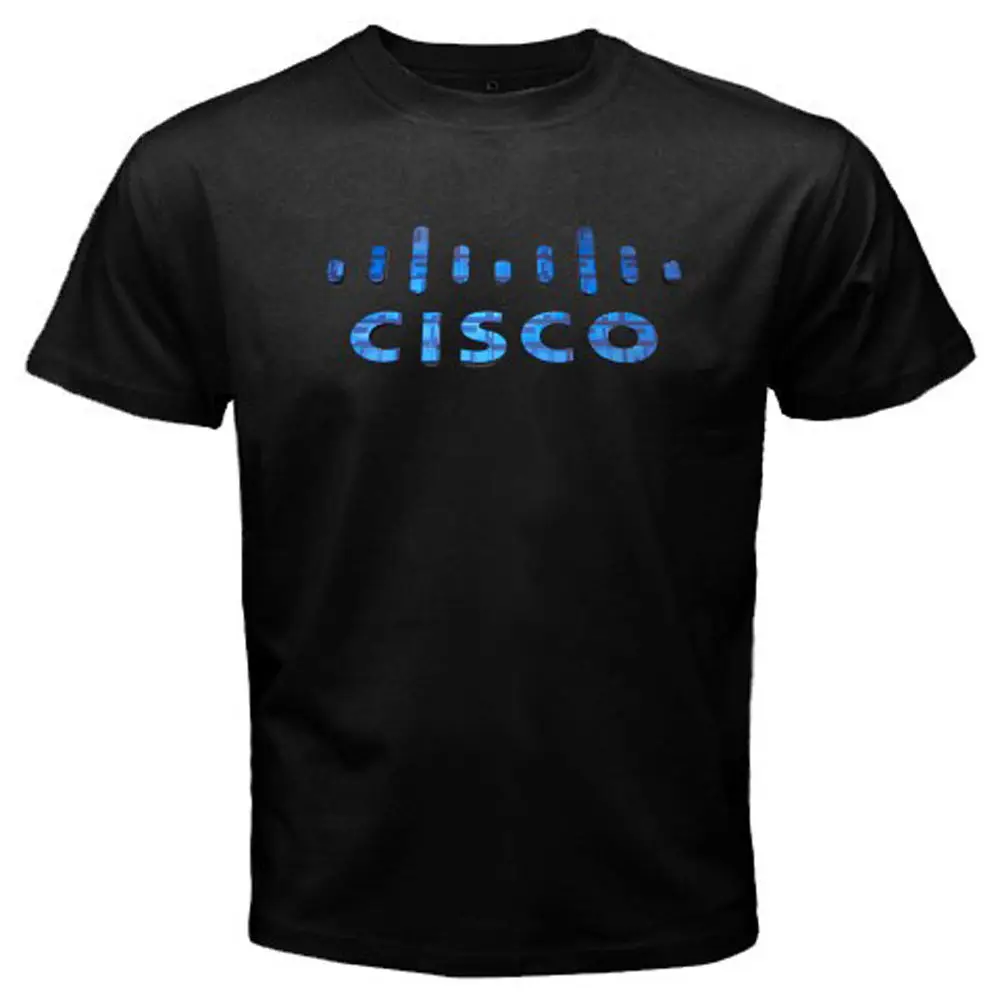 Cisco логотип сети компании Для мужчин черный футболка Размеры S M L XL 2XL 3XL Лето