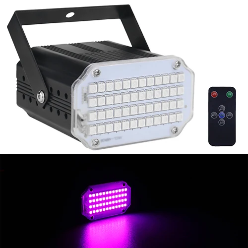 UV Violet ALIEN 48 RGB УФ светодиодный DJ диско Звук Активированный сценический эффект освещения вечерние праздничные Клубные стробоскопы с пультом дистанционного управления - Цвет: UV Violet