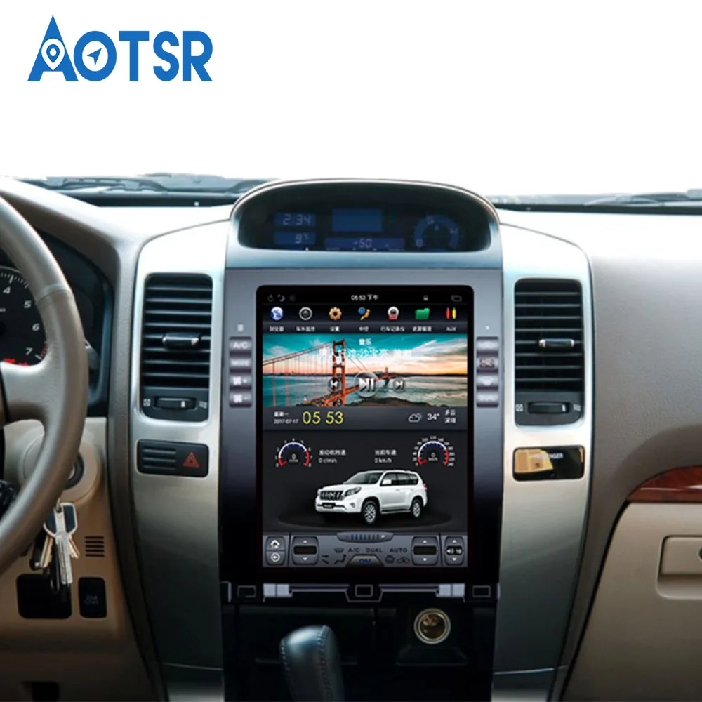 Android 8 Tesla стиль автомобиля gps навигация для Toyota Land Cruiser Prado/Lexus GX470 02-09 головное устройство Мультимедиа Радио магнитофон