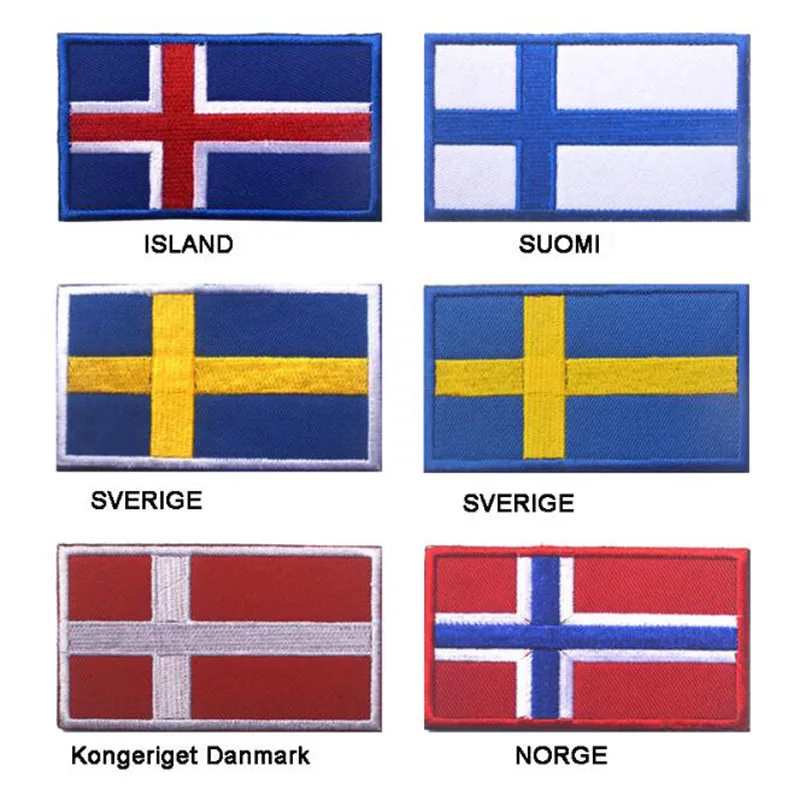 

Flag Patch 1 Iceland Norway Sweden Denmark Finnish Flag Embroidery Patch Patch Suitable For DIY Striped Clothes Hook Surface