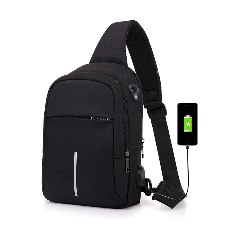 2018 USB Design Sling Bag Men Chest Pack Single Shoulder Strap Back Crossbody Bags Women Travel |