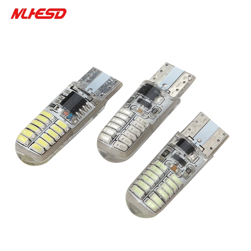 

10PCS T10 PCB 194 168 W5W 3014 24 SMD LED SILICA LED Light Bulb Super White bule Clearance Lights 12V Flash Flashing Lights