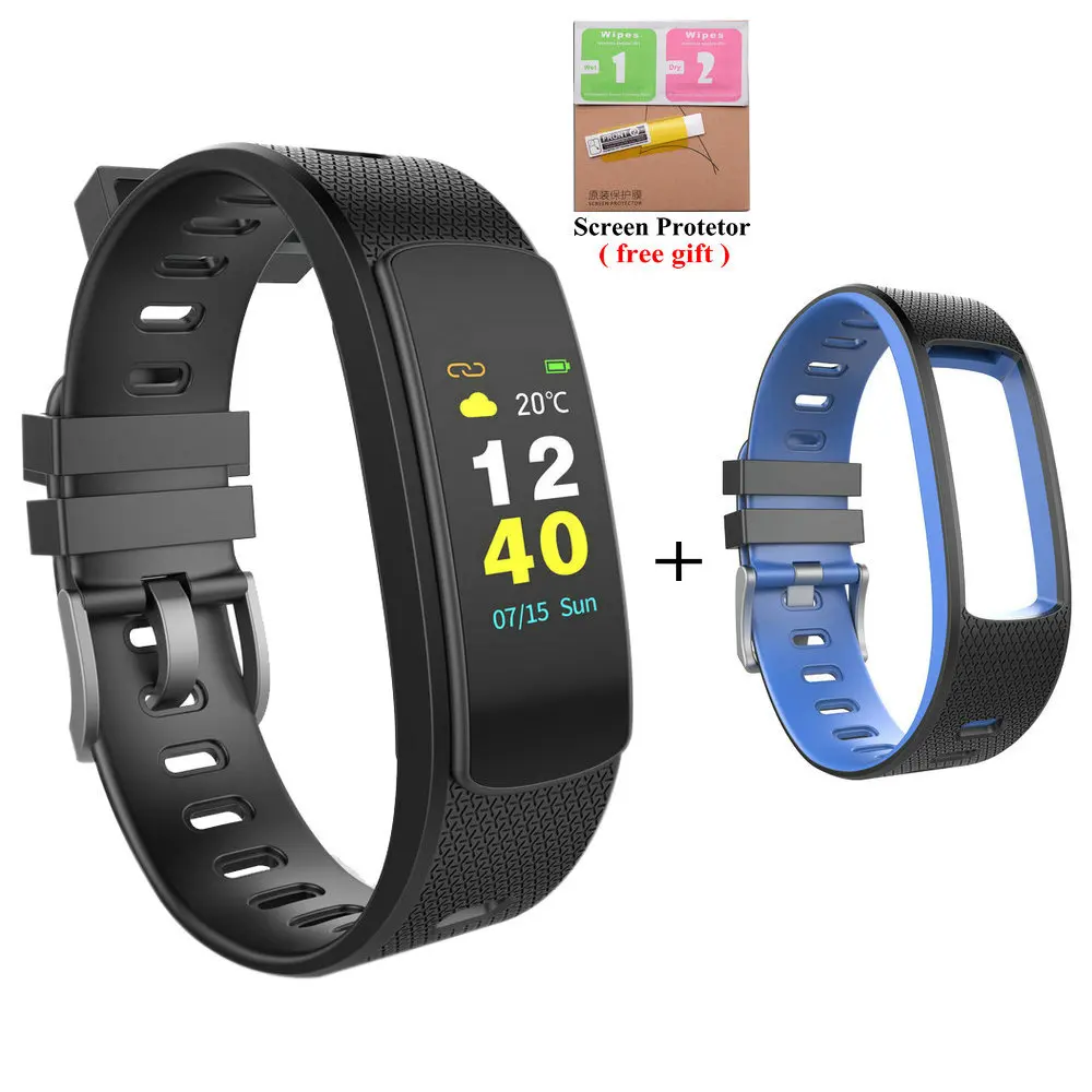 add blue Strap Новинка, I6 HR C, умный Браслет, монитор сердечного ритма, кровяное давление, для мужчин и женщин, спортивный фитнес-трекер, VS Mi Band 3, Smartband - Цвет: add blue Strap