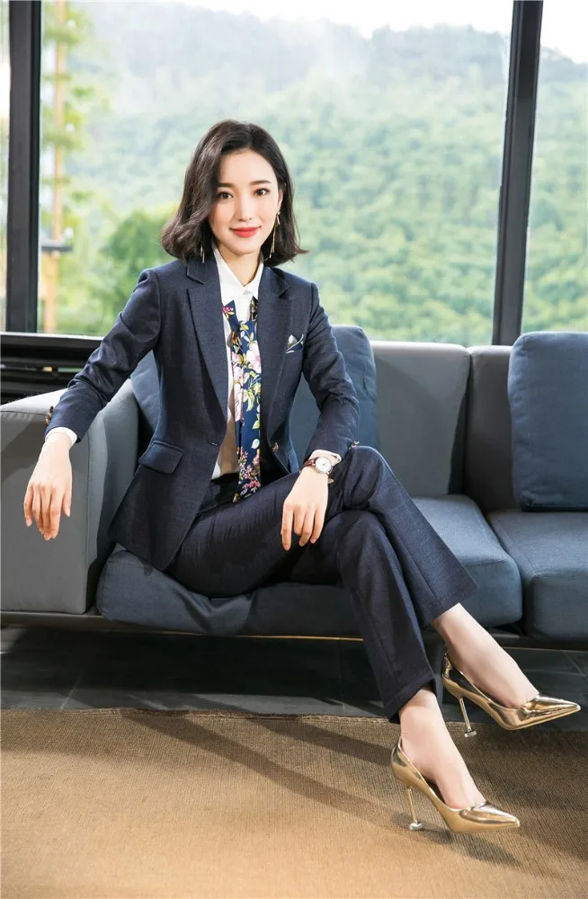 Женские деловые костюмы из высококачественной ткани осенне зимняя форма