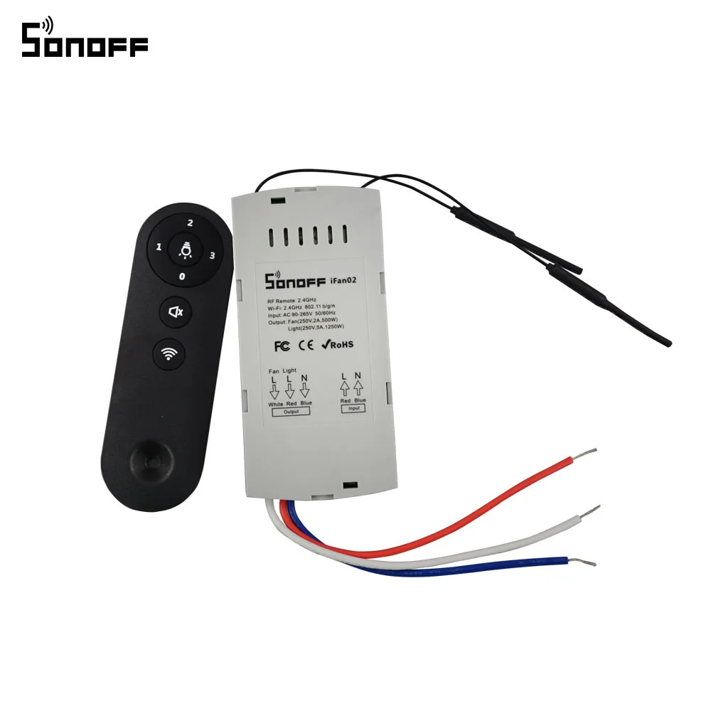 Новый Sonoff IFan02 преобразовать Smart светодио дный потолка вентилятор Wi Fi потолочный с
