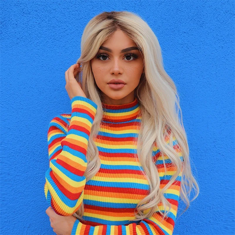 2019 Autumn Winter Women Pullovers Sweater Knitted Striped Casual Jumper Fashion Slim Turtleneck Warm Female Sweaters | Женская одежда
