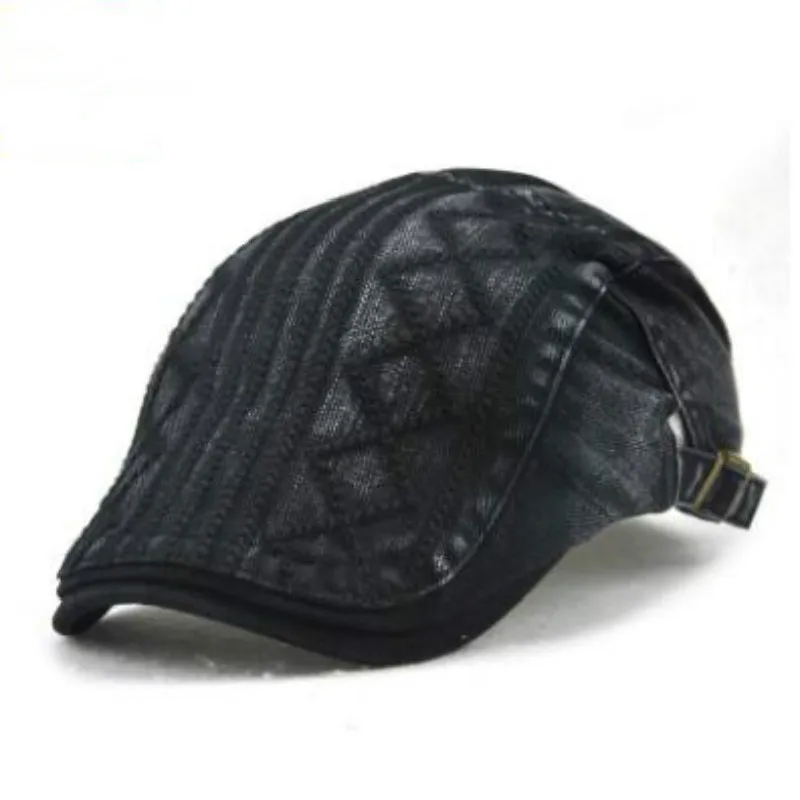 Кепка мужская с вышивкой Однотонный Регулируемый берет в клетку хлопковая