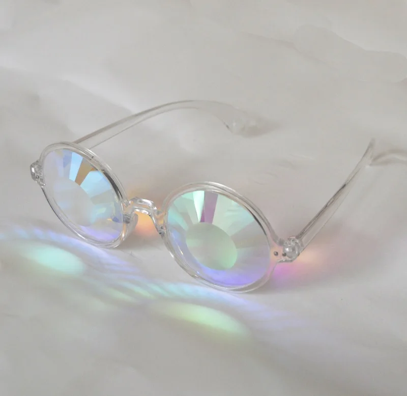 

New Design Flower Prism kaleidoscope glasses Clear Frame Kaleidoscope Glasses
