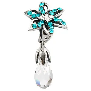 925 серебро цветок лилии Water Drop бусы браслет и колье подвески подходят для Pandora sr2655