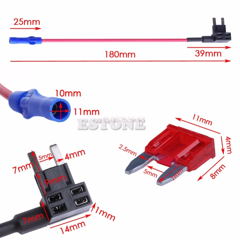 

5Pcs/set Mini ATM Fuse Tap Adapter Circuit Wire Holder Electronic Device Car Auto Truck