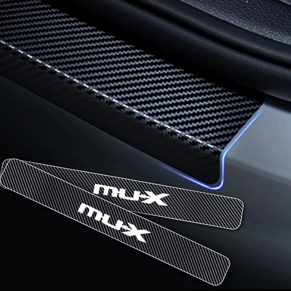 Для Isuzu MUX MU-X, автомобильная Накладка на порог двери, защитная накладка на пороги, наклейка s 4D, Виниловая наклейка из углеродного волокна, 4 шт., автомобильные аксессуары